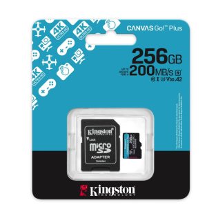 MEMORY CARD MICRO SD/TRANSFLASH 256GB KINGSTON CANVAS GO PLUS CLASSE 10 SDCG4/256GB