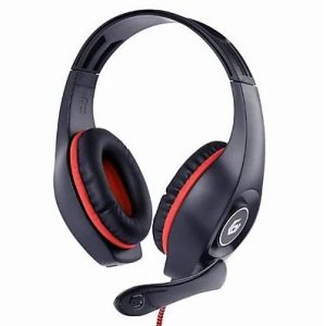 CUFFIA GAMING TECHMADE GEMBIRD CON CONTROLLO DEL VOLUME ROSSO-NERE GHS-05-R