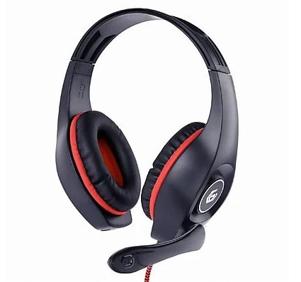 CUFFIA GAMING TECHMADE GEMBIRD CON CONTROLLO DEL VOLUME ROSSO-NERE GHS-05-R