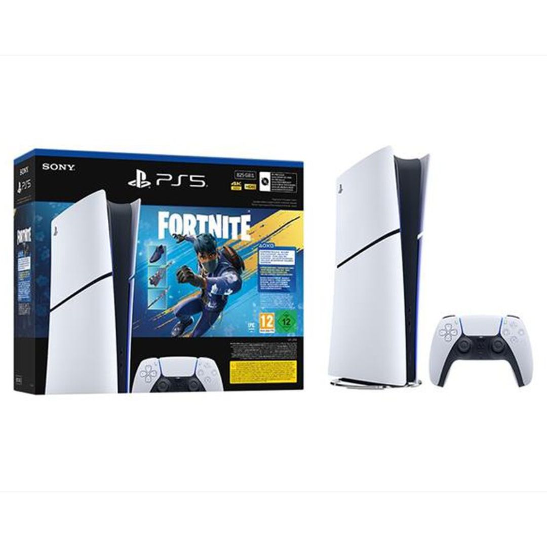 CONSOLE PS5 DIGITAL EDITION SLIM 825GB SONY BUNDLE FORTNITE FLOWERING CHAOS WHITE ITALIA