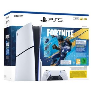 CONSOLE PS5 STANDARD E EDITION SLIM 1TB SONY BUNDLE FORTNITE FLOWERING CHAOS WHITE ITALIA