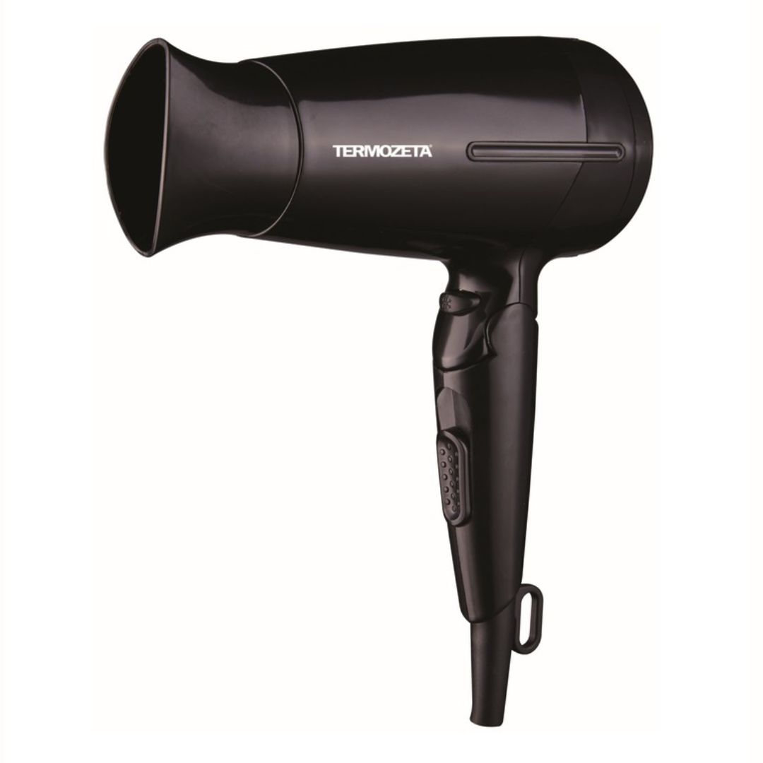ASCIUGACAPELLI DA VIAGGIO PIEGHEVOLE 1600W TERMOZETA AIR VOYAGE 73048 BLACK