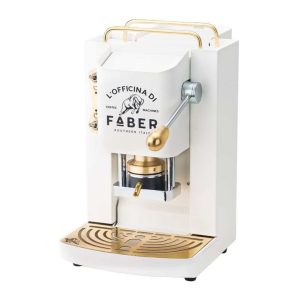 MACCHINA DA CAFFE' FABER PRO DELUXE PROWHITEBASOTT PRESSACIALDA IN OTTONE WHITE