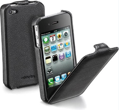 CUSTODIA FLAP CELLULAR LINE FLAPIPHONE4BK