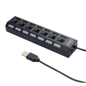 HUB 2.0 7 PORTE TECHMADE UHB-U2P7-03 BLACK