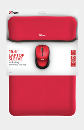 CUSTODIA CON MOUSE PER NOTEBOOK DA 15.6" TRUST YVO RED 23455