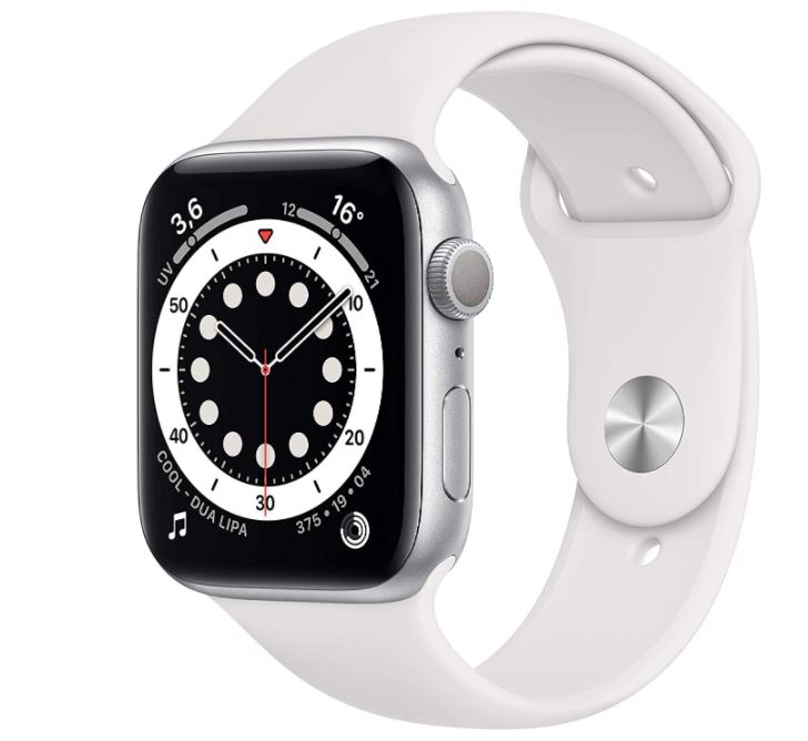 SMARTWATCH APPLE WATCH SERIES 6 44MM GPS ALLUMINIO SILVER CON CINTURINO SPORT BIANCO M00D3TY/A