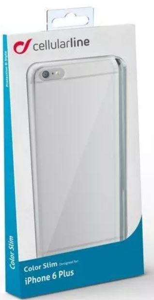 CUSTODIA PER APPLE IPHONE 6 PLUS IN GOMMA CELLULAR LINE COLORSLIPH655W WHITE