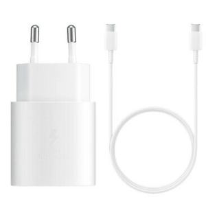 CARICABATTERIA DA RETE SAMSUNG SUPER FAST CHARGING 25W USB-C EP-TA800EWE + CAVO DG977BWE WHITE BULK
