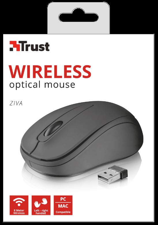 MOUSE OTTICO WIRELESS TRUST ZIVA COMPACT BLACK 21509