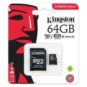 MEMORY CARD MICRO SD/TRANSFLASH 64GB KINGSTON CLASSE 10 SDCS2/64GB