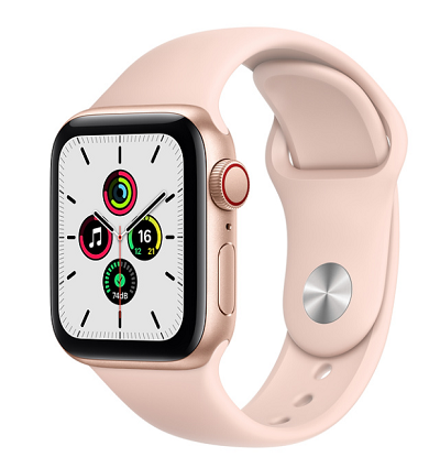 SMARTWATCH APPLE WATCH SE 40MM GPS+4G ALLUMINIO ORO CON CINTURINO SPORT ROSA SABBIA MYEH2TY/A