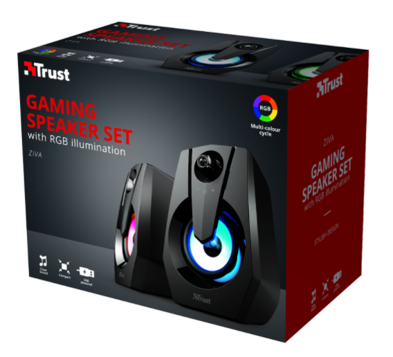 SPEAKER SET TRUST ZIVA RGB ILLUMINATED 24071