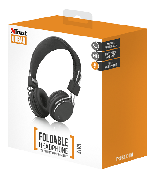 CUFFIE + MICROFONO 3.5MM TRUST ZIVA BLACK 21821