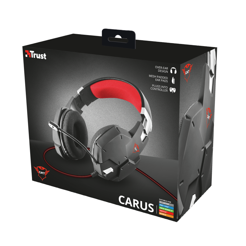 CUFFIE + MICROFONO 3.5MM GAMING TRUST GXT322 CARUS BLACK 20408