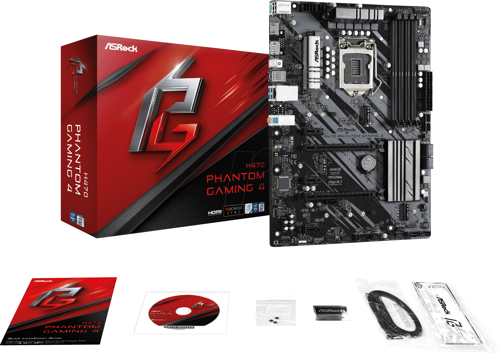 MAINBOARD SLGA1200 ASROCK H470 PHANTOM GAMING 4 90-MXBD80-A0UAYZ