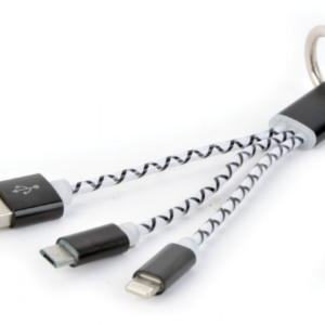 CAVO RICARICA COMBINATO USB TECHMADE CCUSB2-AM8PMB01M BLACK