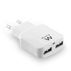 CARICABATTERIA DA RETE 2 PORTE USB UNIVERSALE EWENT EW1302