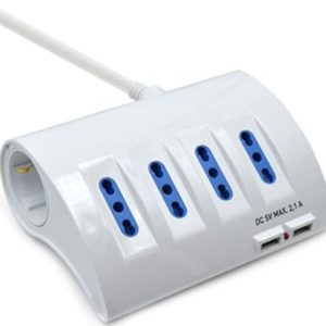 Multipresa Da Scrivania 4 Prese Ita - 2 Ita/Schuko - 2 Usb Ewent Ew3934 Bianca