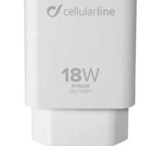 CARICABATTERIA DA RETE FAST CHARGE 18W USB-C CELLULAR LINE ACHIPHUSBCPD18WW WHITE