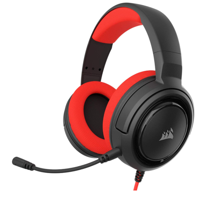 CUFFIE + MICROFONO 3.5MM GAMING CORSAIR HS35 CA-9011198-EU RED