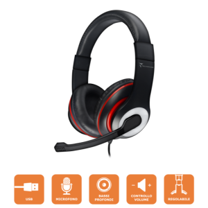 CUFFIE + MICROFONO USB TECHMADE TM-SW799-USB BLACK