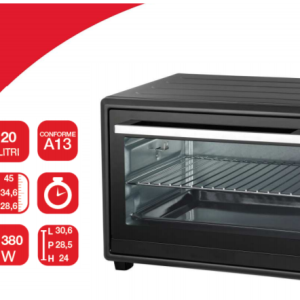 FORNO ELETTRICO VENTILATO 20LT ARDES CON ACCESSORI GUSTAVO 6220B NERO