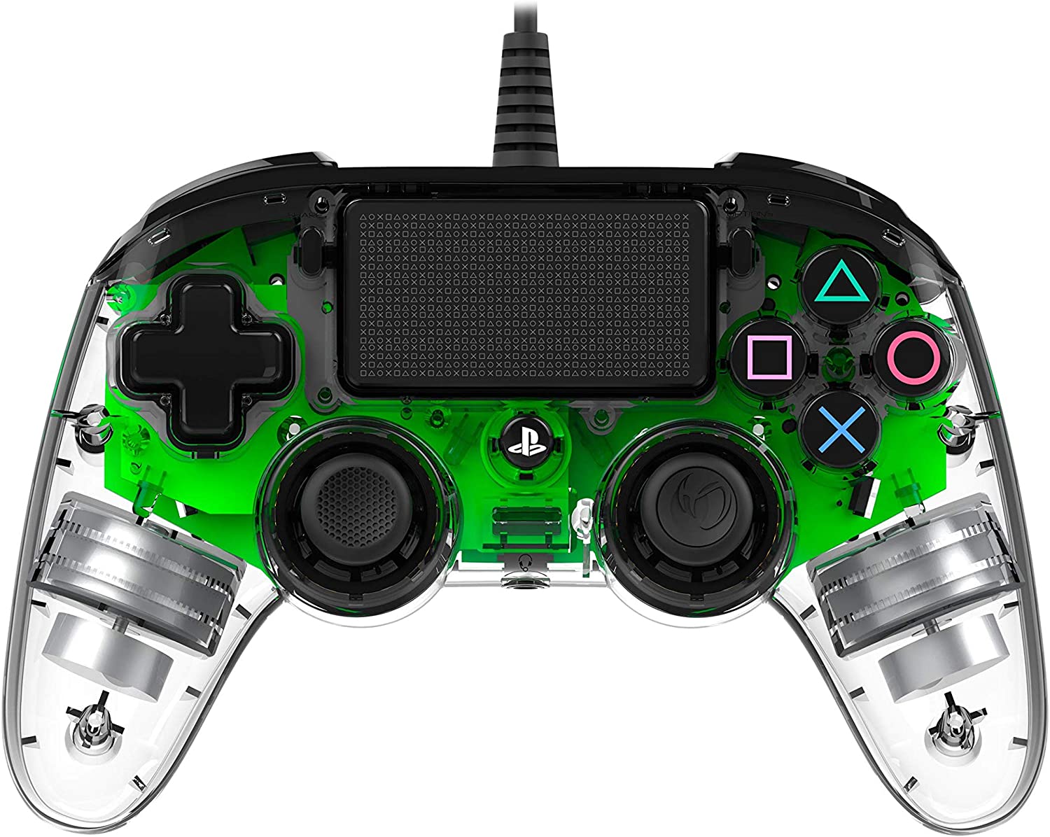 Gamepad Ps4 Nacon Wired Compact Dual Shock V2 Green Trasparent