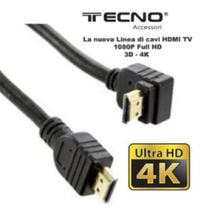 CAVO HDMI HIGH SPEED M/M 3MT TECNO ACCESSORI 1.4BV CURVO CON TERMINALI ORO