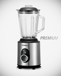 FRULLATORE CON BICCHIERE IN VETRO HOWELL PREMIUM IN ACCIAIO 600W HO.FM6020PM