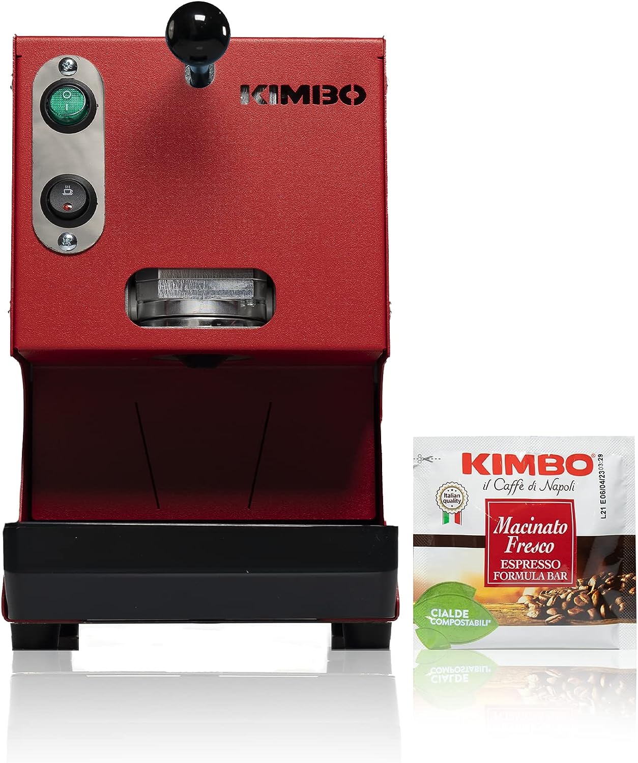 Macchina Da Caffe' Kimbo Metal Pack Con 45 Cialde Rosso Ardore