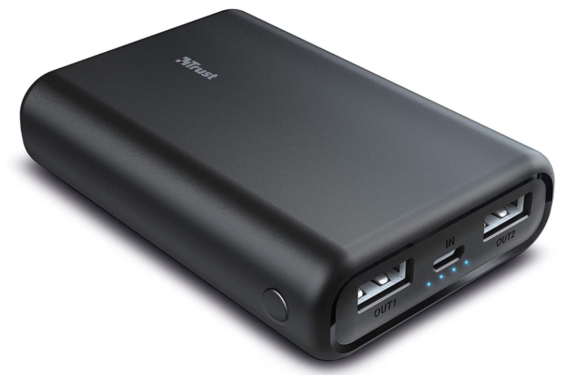 POWER BANK PER SMARTPHONE E TABLET TRUST 10000MAH PACTO BLACK 23480