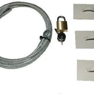 Link LP9106 Cavo di Sicurezza per Notebook in Acciaio con 3 Placche Adesive e Lucchetto, 1.8 m