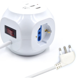 Multipresa A Cubo 3 Posizioni Con 2 Caricatori Usb E 1 Caricatore Type C Ewent Ew3860