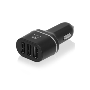 CARICABATTERIA DA AUTO 3 PORTE USB 4.8A EWENT EW1202