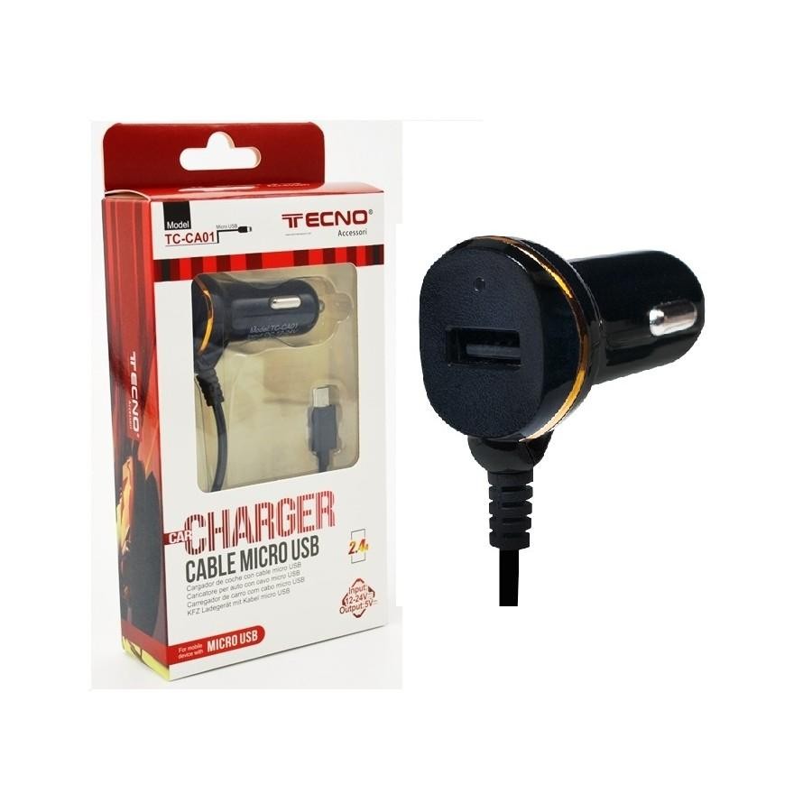 CARICATORE RAPIDO DA AUTO 12/24V 2.4A MICRO USB TECNO ACCESSORI TC-CA01