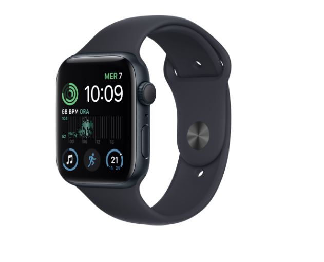 SMARTWATCH APPLE WATCH SE 2 44MM GPS+4G ALLUMINIO MEZZANOTTE CON CINTURINO SPORT MEZZANOTTE MNPY3TY/A