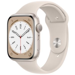 SMARTWATCH APPLE WATCH SERIES 8 45MM GPS ALLUMINIO GALASSIA CON CINTURINO SPORT GALASSIA EU MNP23RB/A