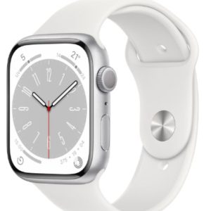 SMARTWATCH APPLE WATCH SERIES 8 45MM GPS ALLUMINIO ARGENTO CON CINTURINO SPORT BIANCO EU MP6N3GK/A