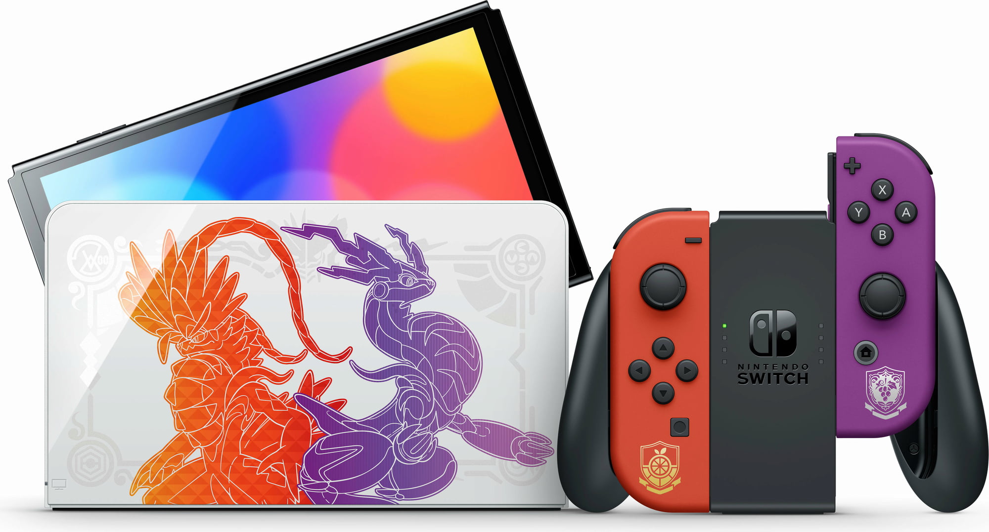 Console Nintendo Switch Oled Joy-Con Viola/Rosso Edizione Speciale Pokemon Scarlatto E Violetto