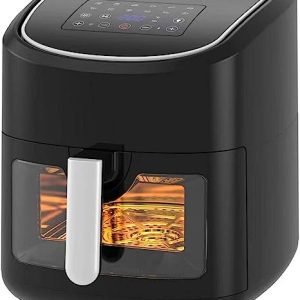 Friggitrice Ad Aria Calda Con Finestra Trasparente 8 Lt Melchioni Gaia 1800w Black