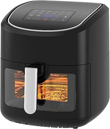 Friggitrice Ad Aria Calda Con Finestra Trasparente 8 Lt Melchioni Gaia 1800w Black