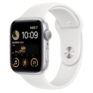 SMARTWATCH APPLE WATCH SE 2 44MM GPS ALLUMINIO ARGENTO CON CINTURINO SPORT BIANCO EU MNK23CS/A