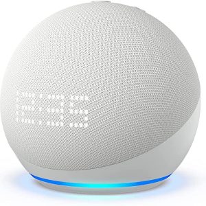 Amazon Alexa Echo Dot (5A Gen) Bianco Ghiaccio Con Orologio B09b95dtr4