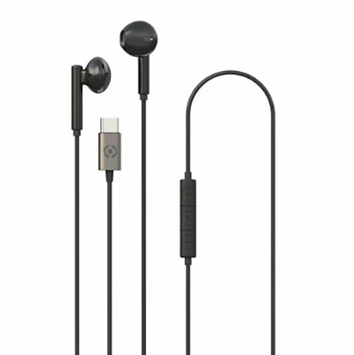 Auricolari + Microfono Usb-C Celly Stereo Earphones Black Up1100typecbk