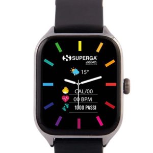 SMARTWATCH SUPERGA SWT-STC004 DARK GRAY CON CINTURINI IN SILICONE NERO/BLU