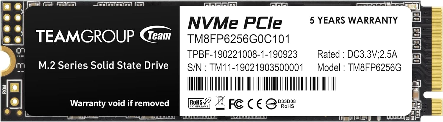 Hard Disk M.2 Ssd 256gb Team Group Tm8fp6256g0c101