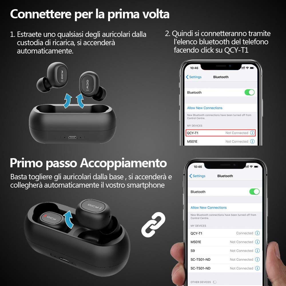 Cuffie Bluetooth HOMSCAM T1 - immagine 4