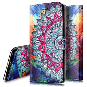 Ukayfe Custodia Cover per Huawei P10, Luxury Glitter Modello 3D Design Bumper Slim Folio Protectiva Lussuosa PU Pelle Custodia Flip Cover Portafoglio Custodia per Huawei P10-Fiore met?