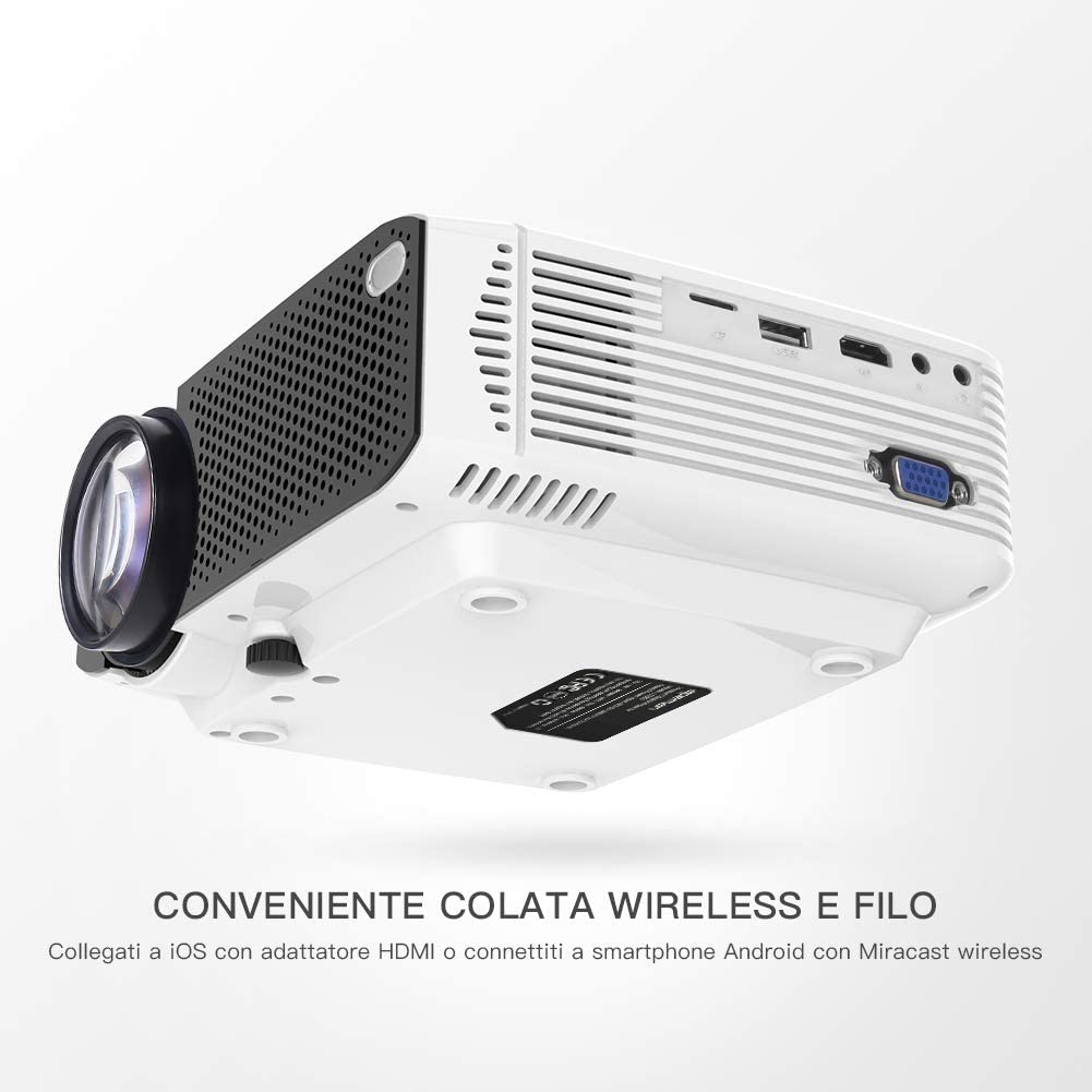 Proiettore APEMAN 4000 Lumen Mini Videoproiettore Portatile Compatibile 1080P - immagine 3